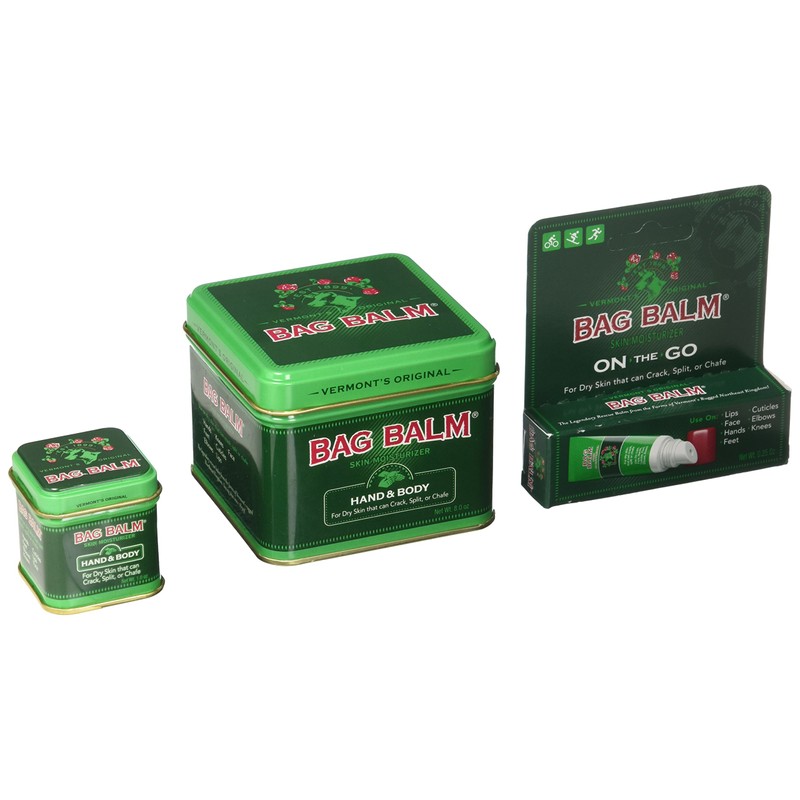 Bag Balm Bundle (8 ounces, 1 ounces Tins and On-The-go