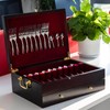 GENRICE Wooden Silverware Chest without Silverware Double-layer, Silverware Box Storage