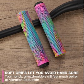 Scooter Grips - Mixed Color Bike Bicycle MTB Handlebar Grips | 160mm Soft Handle Grips for Pro Stunt Kick Scooter, BMX Bikes