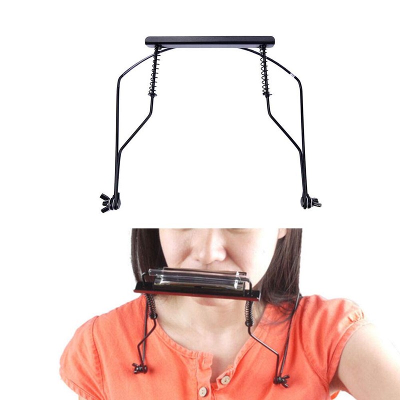 Jufjsfy Professional Harmonica Neck Holder Adjustable Appropriate 24 Hole Rack