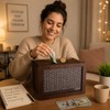 Wooden Savings Challenge Box for Cash – Reusable $10,000 Money