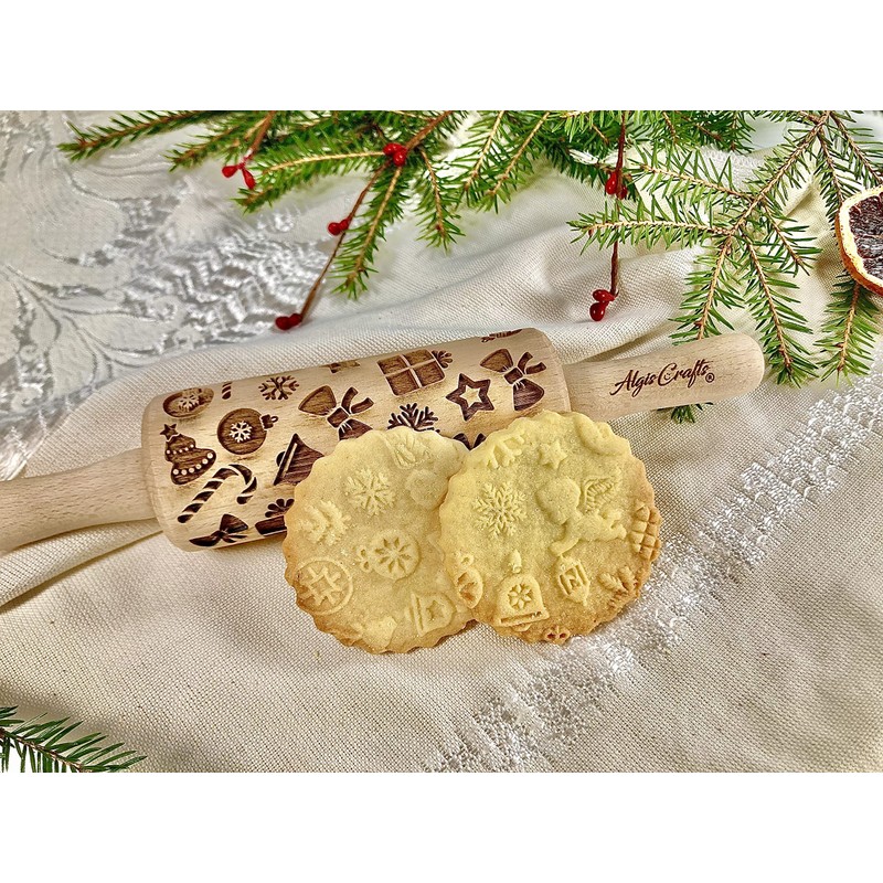 Christmas Children's Rolling Pin for Homemade Pastries Christmas Rolling Pin