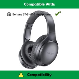 ACCOUTA Durable Replacement Earpads Cushions Compatible with Boltune BT-BH010 Headphone Ear Pads with Breathable Fabric&High Quality Foam