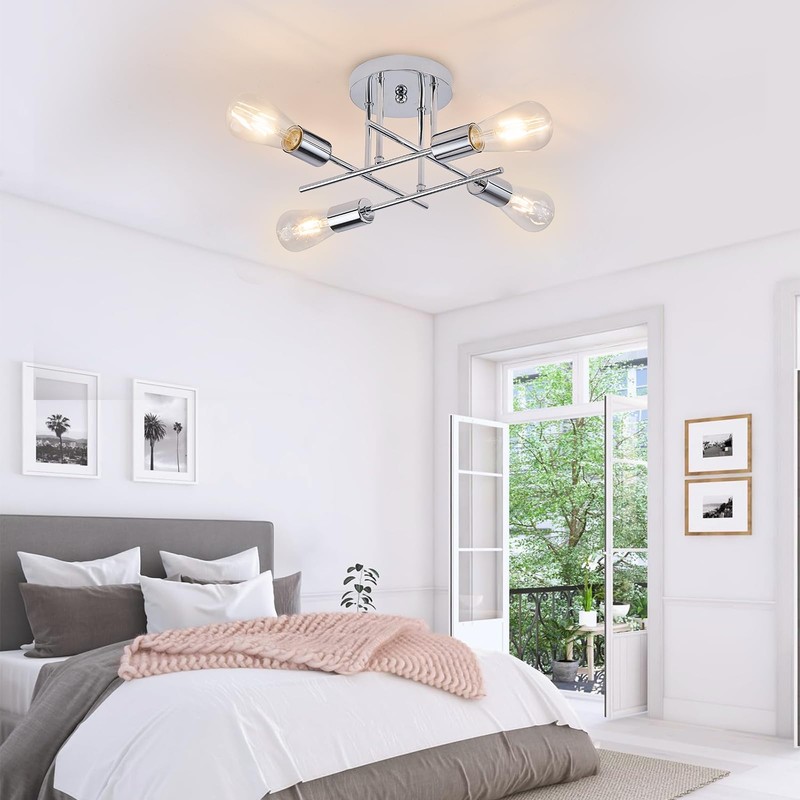 Dellemade Ceiling Light, 4 Lights Chandelier Ceiling Light for Living