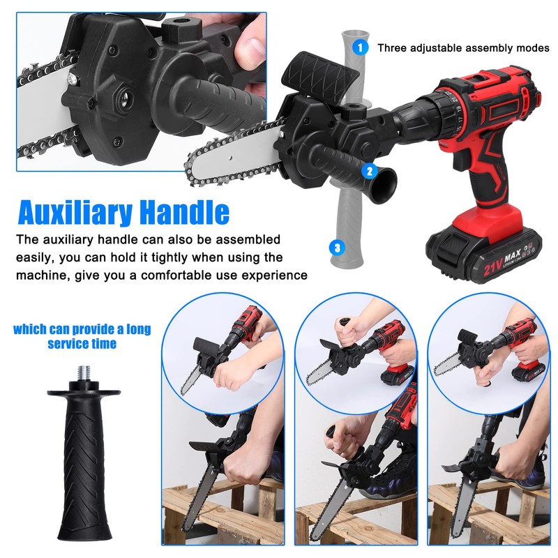 4 Inch Electric Drill Modified To Electric Chainsaw Tool Attachment