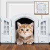 GLOGLOW Puerta para Gatos con Portal Francés, Puerta Interior para