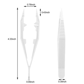 Plastic Fuse Beads Tweezers Handmake Beads Crafts, Manual DIY Creative Craft Game Tool for Kids(1 Pack of 10 Tweezers,White)