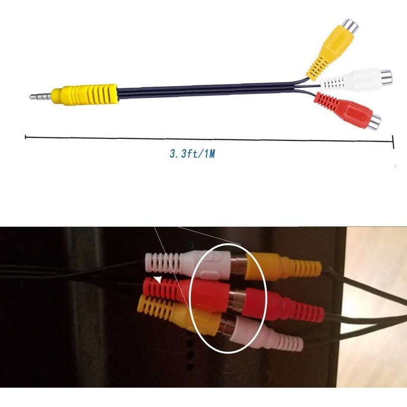 SZMXUCK AV Adapter,3 RCA to AV Input Adapter,Video AV Component