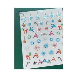 Laser Silver Snow Christmas Nail Sticker Santa Reindeer Deer Tree Nail Decals Cl034 Nail Wraps Art Stickers Manicure Supplies for Women for Home Nails Full Long Lasting Easy Apply and Remove