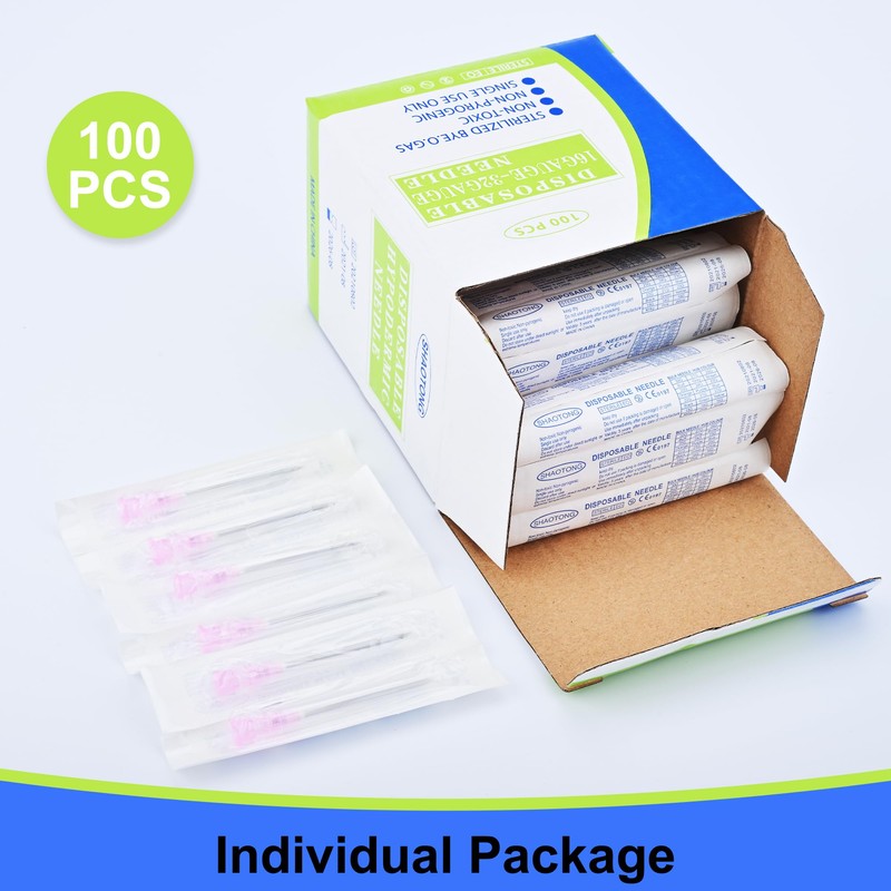 Searvgrh 18 G 38mm Needle Individual Package 100 Pcs for