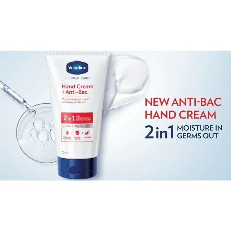 Crema De Manos Antibacterial Vaseline Clinical Care Importad