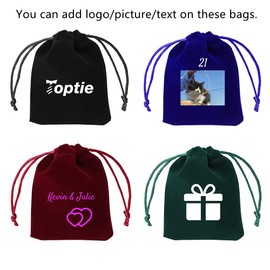 TopTie 50 PCS Velvet Gift Bags, 4x6 Inches Craft Drawstrings Bags Jewelry Pouches for Wedding Party Festival