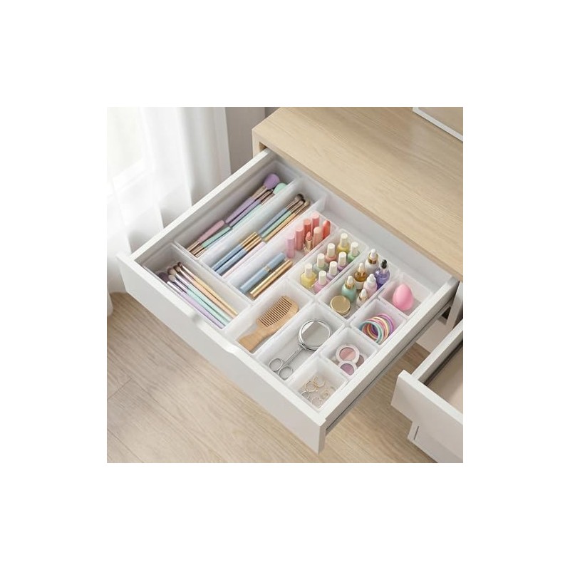 12-Piece Drawer Organiser Set - Modular Organiser System for Kitchen,