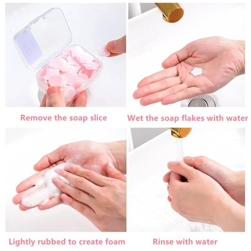 4 Different Scented Mini Fresh Portable Disposable Petal Hand Wash