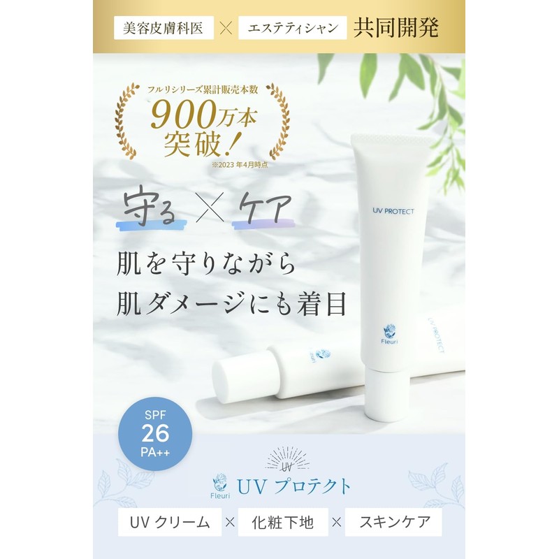 Fleuri SPF26 PA++ Sunscreen Makeup Base (UV Protect), Skin Damage