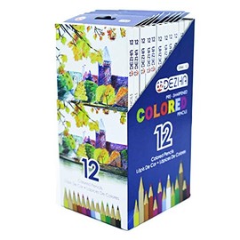 Dezha 12 Counts Colored Pencils, Assorted 12 Vibrant/Vivid colors, Wood free, 3.0 Millimetr Cores, 12 Pack per Display (3064)