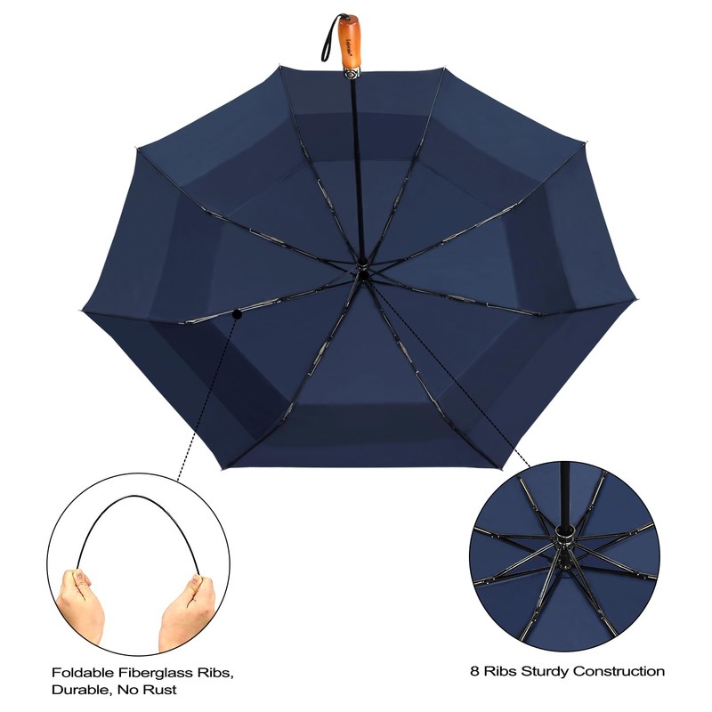 Lejorain Large Compact Golf Umbrella - 54inch Oversized Auto Open