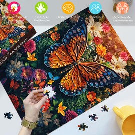 HUADADA Puzzle 1000 Piece Puzzle 1000 Pieces Adults - Colourful Butterfly Classic Puzzles Gift