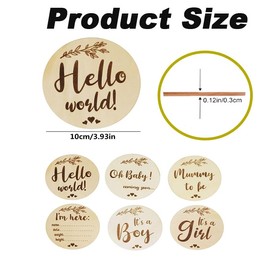 6 Pcs Baby Milestone Markers, Baby Age Milestone Keepsakes and Photo Props,Wooden Milestone Discs,Baby Announcement Signs Baby Milestone Cards,Baby Monthly Milestone Marker Discs