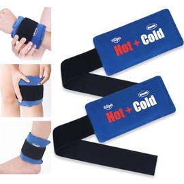 Hilph Hilph Ice Packs for Injuries, Reusable Hot Cold Compress Gel Ice Pack with Adjustable Strap for Muscle Pain, Swelling, Inflammation, Multi-Purpose Fits for Knee, Ankle, Wrist, Elbow -2 Pack