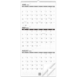 GuassLee Wall Calendar 2024-2025, 3 Month Wall Calendar 2024 Vertical, 3 Months Jun 2024 to Jul 2025, 26"x12" Large Monthly Planner Wall with Big Numbers for Home Office Planning & Scheduling