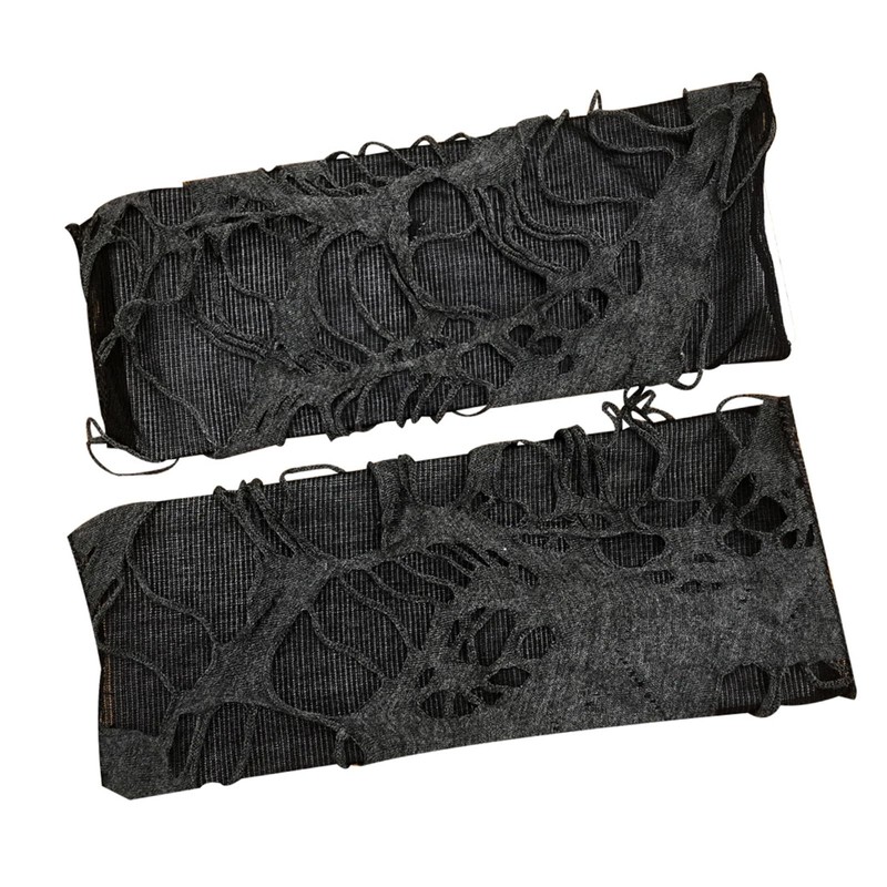 JYTDBCS Fingerless Gloves Punk Armcuffs Gothic Ripped Accessory