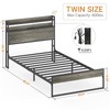 Elephance Twin Bed Frames with Charging Station and Storage Headboard,