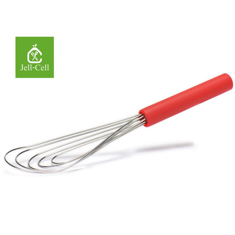Flat Whisk Silicone Handle Non Slip 10" - 5 Wires