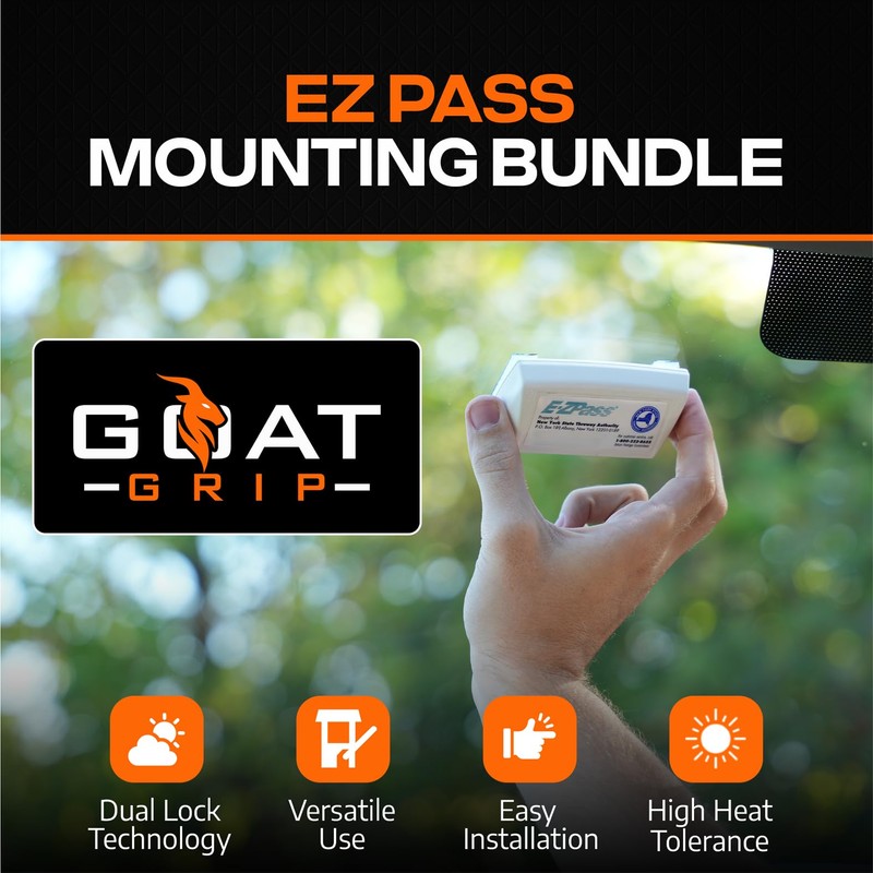 GOAT GRIP EZ Pass/I-Pass/FasTrak/SunPass Strips | EZ Pass Holder for