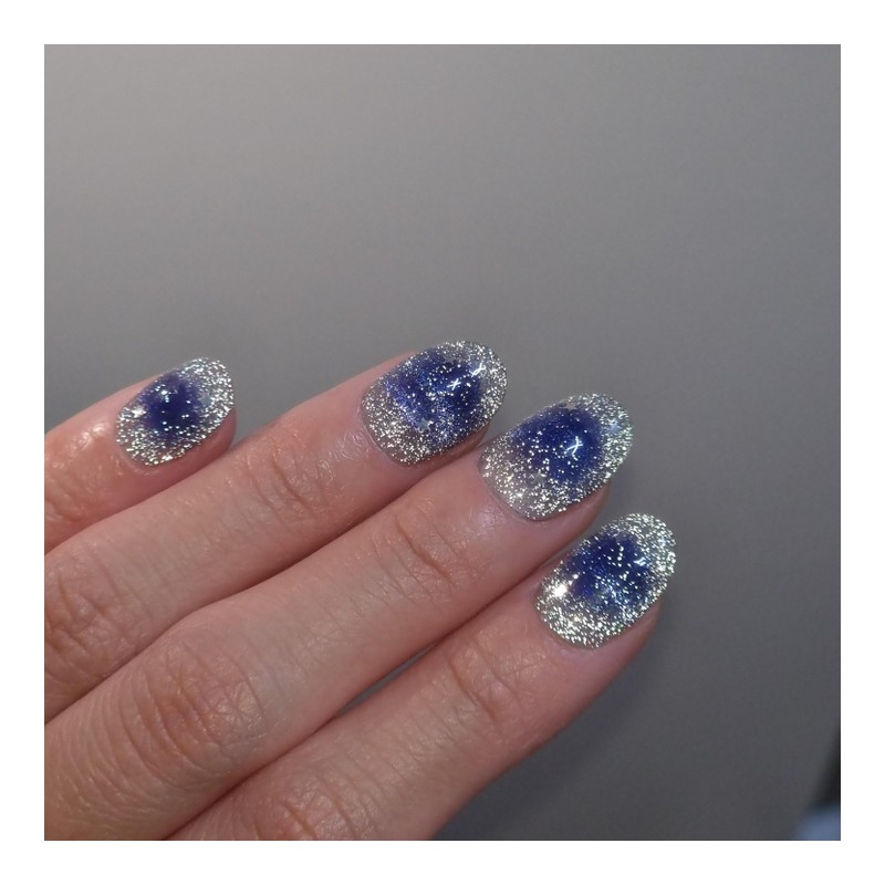 Blue Pop Magnet Handmade Nail Tips - Stiletto / 블루팝
