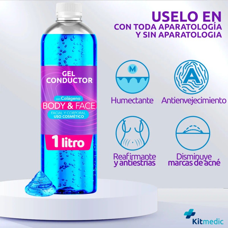 Gel Conductor C Colágeno 1lt Aparatología Body & Face