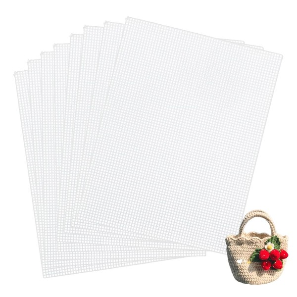Pamtns Pack of 8 Plastic Canvas Sheets, Plastic Mesh, Canvas,