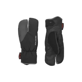 SEALSKINZ | Barwick | Unisex Waterproof Extreme Cold Weather Suede Split Finger Glove | Cycling Glove | Reflective Detailing | Extended Cuff, Black