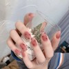 Nail Tips, 24 Pieces, Medium, Round, False Nails, Pink, Gradient,
