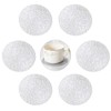 GLOBALDREAM Coasters, 6pcs Hollowed-Out Round Cup Coaster Metallic Round Coffee