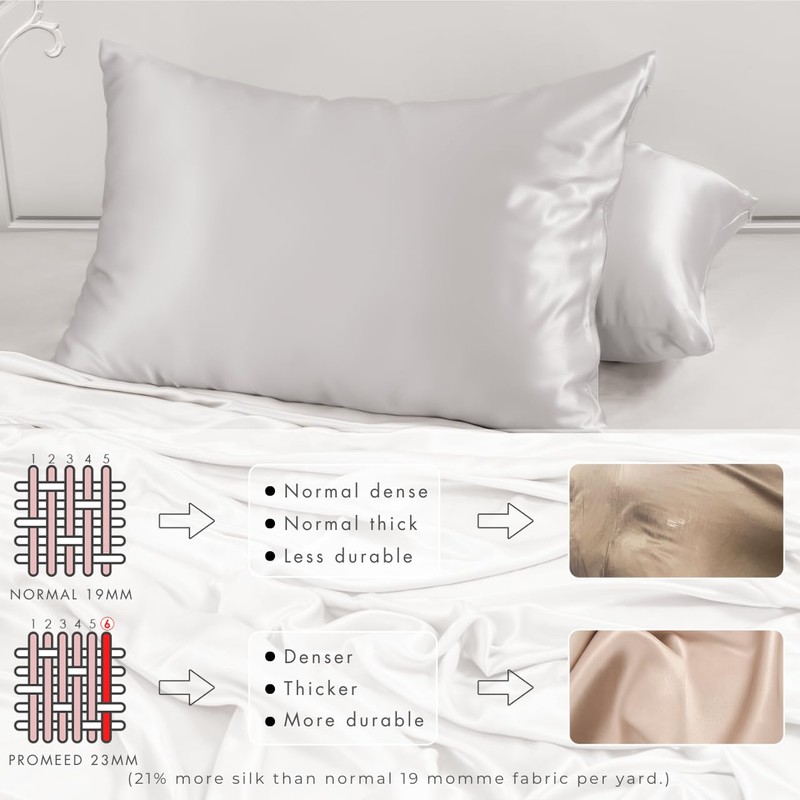 PROMEED 100% Mulberry Silk Pillowcase King for Hair and Skin