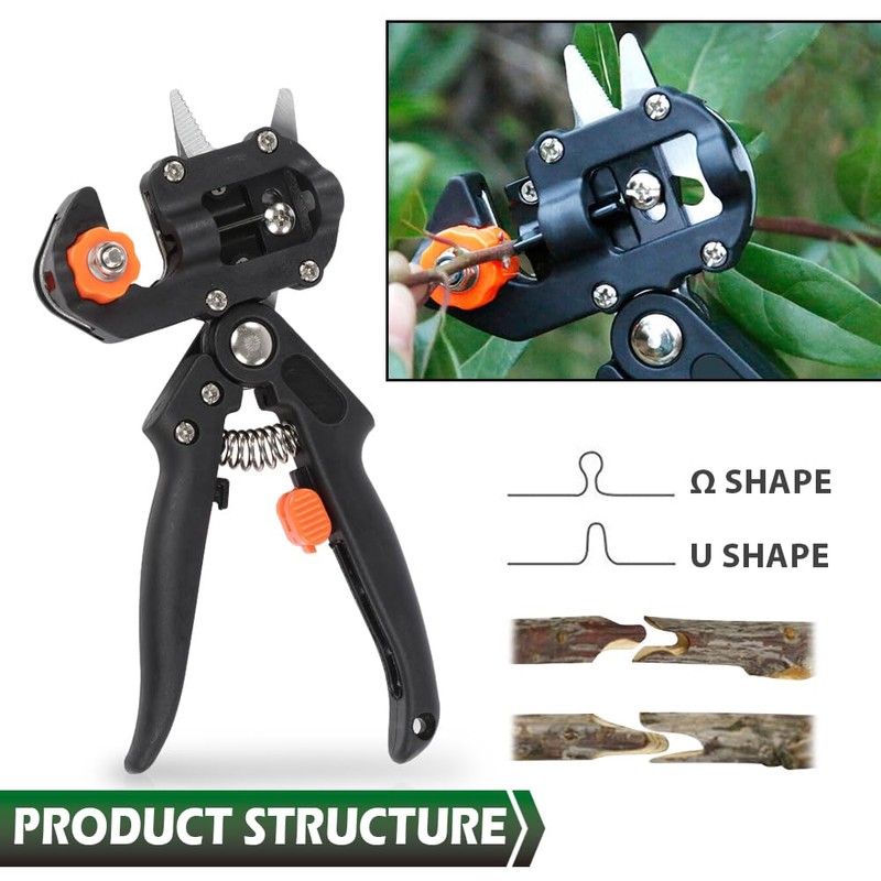 GRAND ORANGE Garden Tree Grafting Knife Pruning Pruner Shears Snip
