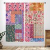 Patchwork Floral Curtains,Country Retro Boho Wildflowers Splicing Design Paisley Pattern