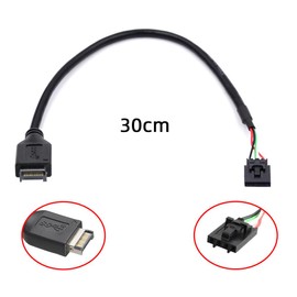 xiwai USB 3.1 Front Panel Header Male Type-E Host Adapter to USB 2.0 4pin Motherboard IDC Housing with Latch Device Extension Cable Cord 30cm