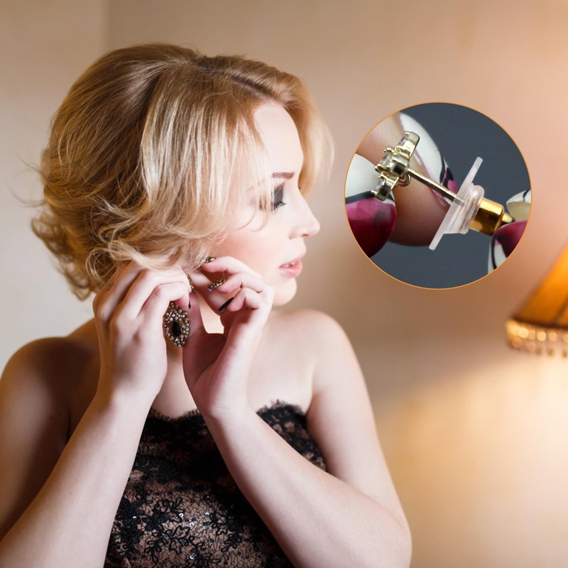 Volumoon Earring Backs, 6 Style Stainless Steel Rubber Plastic Secure