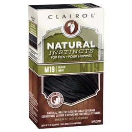 Clairol Natural Instincts Semi-Permanent Hair Dye for Men, M19 Black Hair Color, Pack of 1