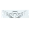 sourcing map Universal Silver Angel Wings Pattern Car Sticker 3D