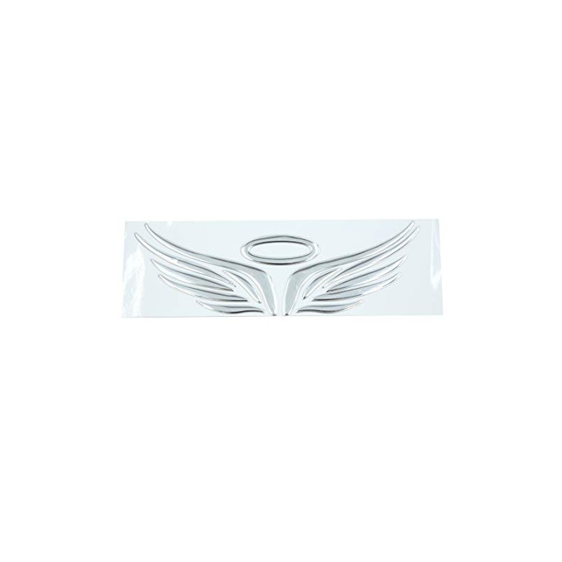 sourcing map Universal Silver Angel Wings Pattern Car Sticker 3D