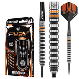 WINMAU Fury 28 Gram Tungsten Darts with Prism Flights and Vecta Shafts (Stems)