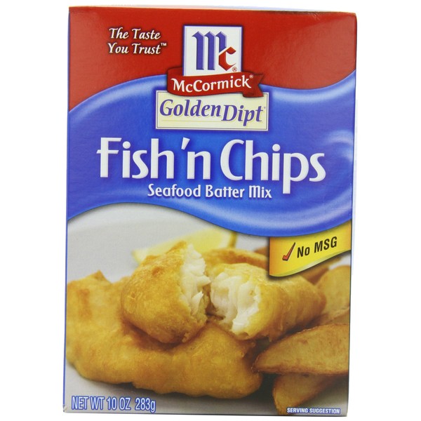 McCormick Golden Dipt Fish 'n Chips Seafood Batter Mix, 10 oz (Pack of 8)