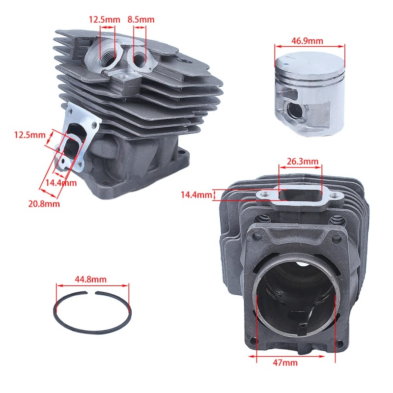 Adefol For Stihl MS362 47mm Cylinder Assembly Kit Piston Ignition