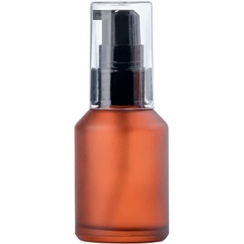 Haohaiblooms Empty Brown Refillable Glass Lotion Pump Bottle - 30ML Cosmetic Sample Container -with Plastic Pump Head,Ideal for Cream, Serums, Emulsion, Travel Packing, and Beauty Gels