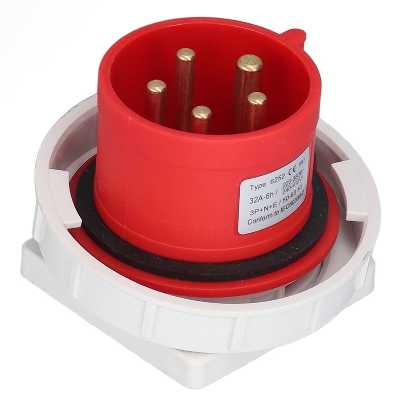 Industrial Socket IP67 Waterproof Aviation Connector 3P+N+E 32A AC 220380V