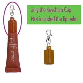 4 Pcs Keychain Cap for e.l.f Lip Balm 0.21 oz,Portable Holder Keychain Cap Compatible with e.l.f 0.21 oz Lip Repair Tubes (Vanilla Frosting)