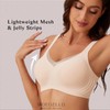 MOEOZLLO Mesh V Neck Bra Women's Without Underwire Soft Cups